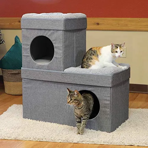 Kitty City - Cama grande para gatos, cubo apilable, casa de gatos para interiores y exteriores