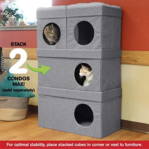 Kitty City - Cama grande para gatos, cubo apilable, casa de gatos para interiores y exteriores