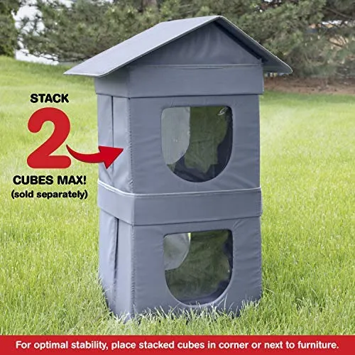 Kitty City - Cama grande para gatos, cubo apilable, casa de gatos para interiores y exteriores