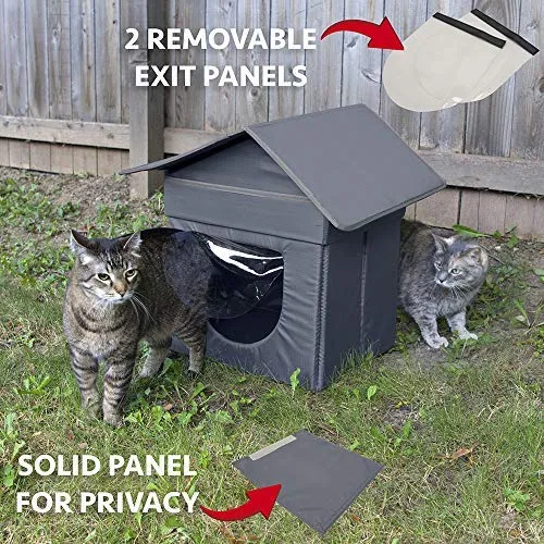 Kitty City - Cama grande para gatos, cubo apilable, casa de gatos para interiores y exteriores