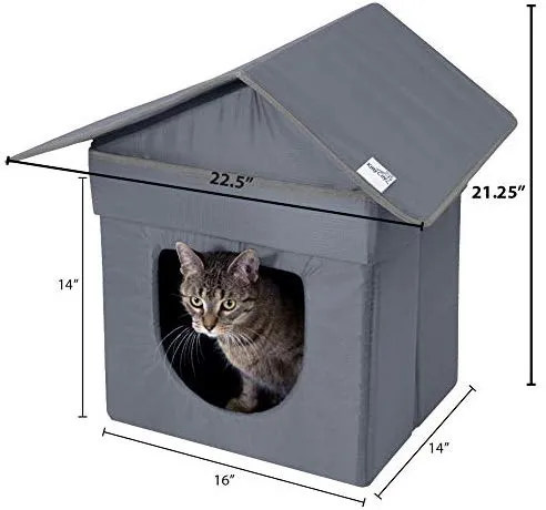 Kitty City - Cama grande para gatos, cubo apilable, casa de gatos para interiores y exteriores
