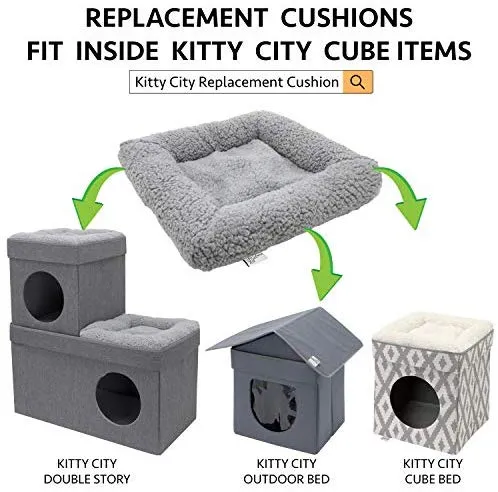 Kitty City - Cama grande para gatos, cubo apilable, casa de gatos para interiores y exteriores