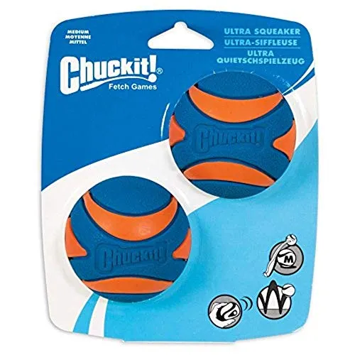 CHUCKIT Pelota ultra chirriadora para perros pequeños, pequeña