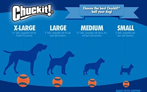 CHUCKIT Pelota ultra chirriadora para perros pequeños, pequeña