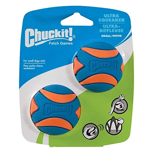 CHUCKIT Pelota ultra chirriadora para perros pequeños, pequeña