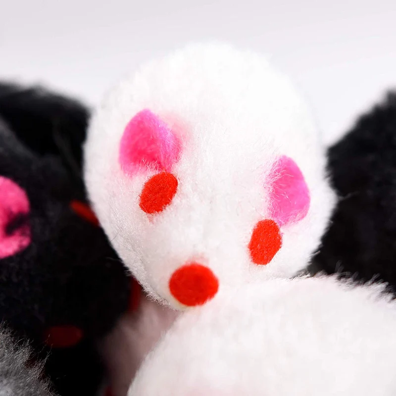 Ratones con pelo, juguetes para gato, bolsa de 12 ratones mixtos con sonido, 3 colores, paquete variado de Penn Plax