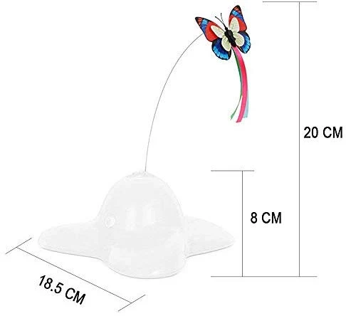 Zenes - Mariposa de juguete para gato, juguete con dos repuestos