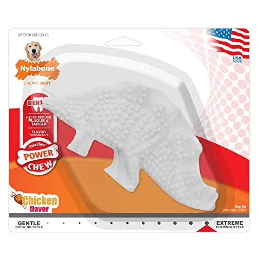 Nylabone Dura Chew - Juguete para masticar con sabor a dinosaurio dental