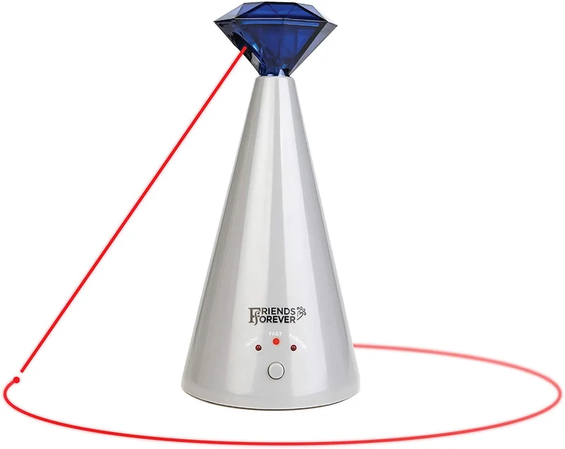 Friends Forever Interactive Cat Laser Toy - Puntero láser para gatos para entrenamiento automático giratorio, modo de 3 velocidades ajustable