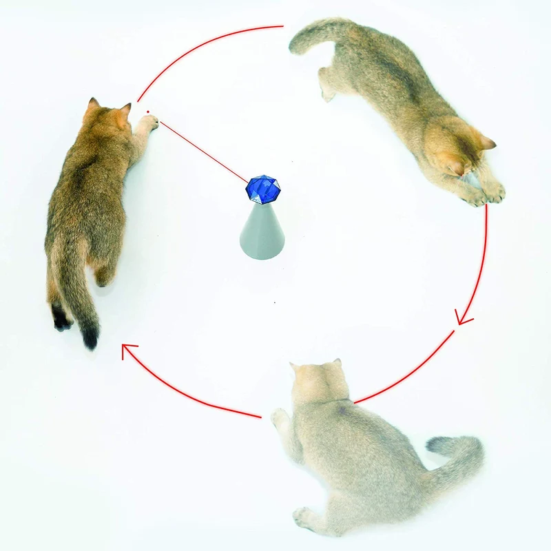 Friends Forever Interactive Cat Laser Toy - Puntero láser para gatos para entrenamiento automático giratorio, modo de 3 velocidades ajustable