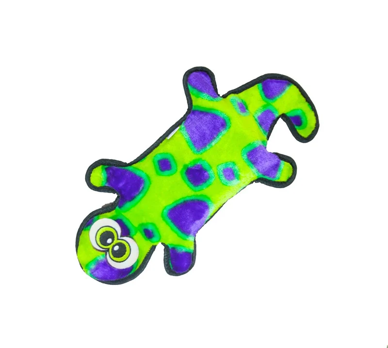 Invincibles Gecko stuffingless resistente perro de peluche Squeaky Toy con 2 Squeakers por Outward Hound