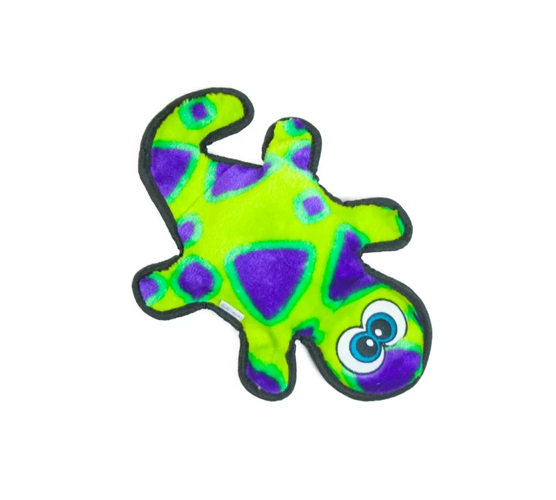 Invincibles Gecko stuffingless resistente perro de peluche Squeaky Toy con 2 Squeakers por Outward Hound