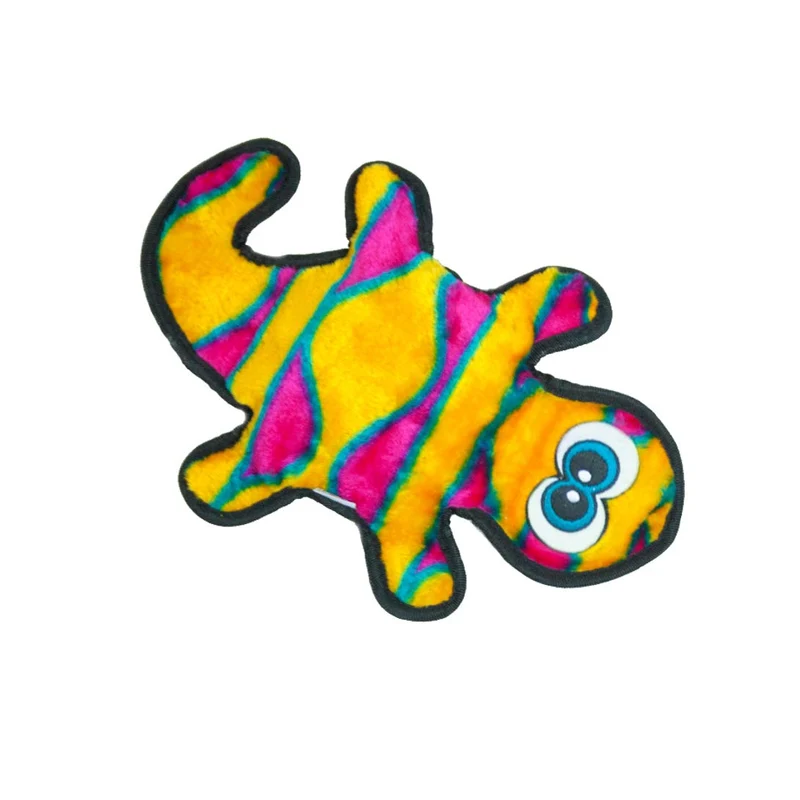 Invincibles Gecko stuffingless resistente perro de peluche Squeaky Toy con 2 Squeakers por Outward Hound