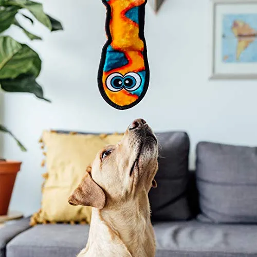 Invincibles Gecko stuffingless resistente perro de peluche Squeaky Toy con 2 Squeakers por Outward Hound