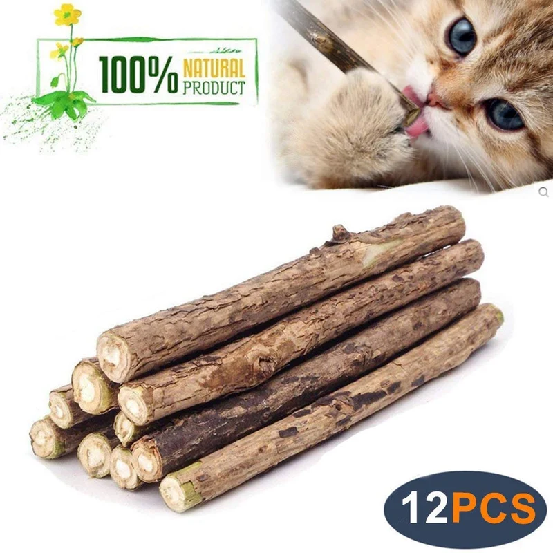 WoLover - Palos de Silvervine naturales para gatos, palitos de gato, palillos de masticar Matatabi, palillos de dientes molares para masticar gatitos