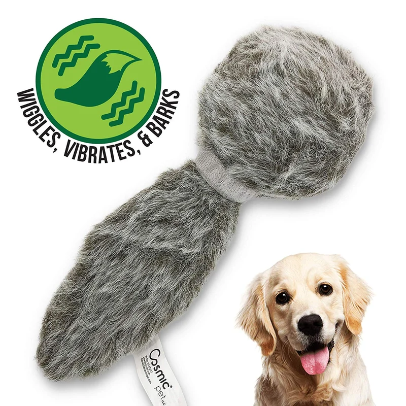 Hyper Pet Doggie Tail Interactive Dog Toys - Wiggles, Vibrates, and Barks (Plush Dog Toys for Boredom and Stimulating Play) 1-Year Warranty for Manufacturer Defects