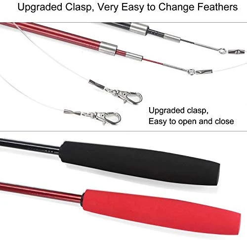 Juguete de plumas de gato, varita de juguete retráctil para gato, 2 varitas y 9 recambios surtidos, varita interactiva de plumas, juguete para gatito, gatito, gatito, tener divertido ejercitador jugando, Básico