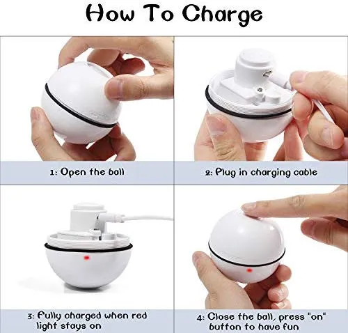 Yofun Juguete interactivo inteligente para gato, versión más reciente de bola giratoria de 360 grados, juguete recargable por USB, luz LED giratoria integrada, estimula el instinto de caza para tu gatito