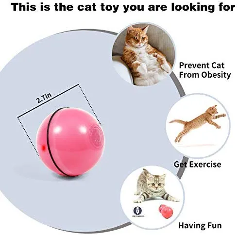 Yofun Juguete interactivo inteligente para gato, versión más reciente de bola giratoria de 360 grados, juguete recargable por USB, luz LED giratoria integrada, estimula el instinto de caza para tu gatito