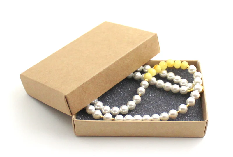 Collar Milky De Ámbar Con Plata Y Perlas De Concha