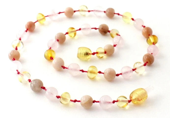 10 piezas de Sunstone, cuarzo y ámbar limón collares al por mayor