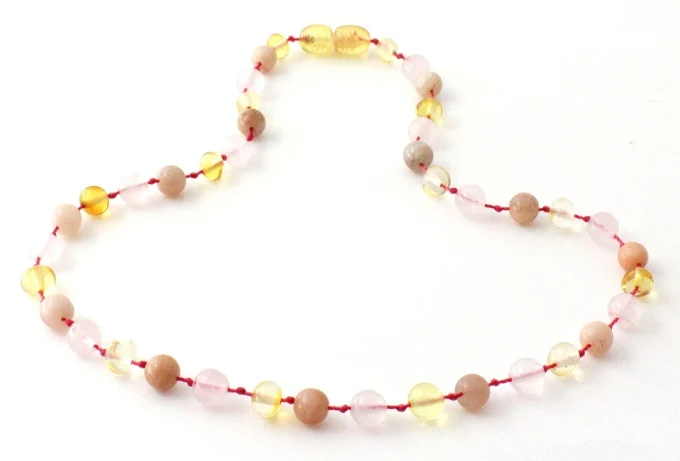 10 piezas de Sunstone, cuarzo y ámbar limón collares al por mayor