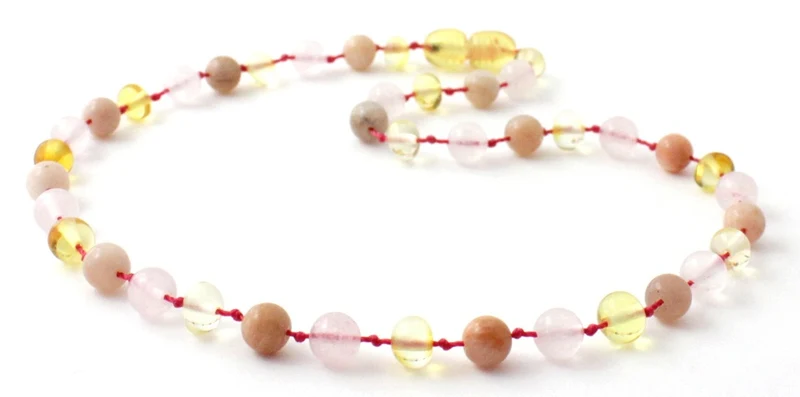 10 piezas de Sunstone, cuarzo y ámbar limón collares al por mayor