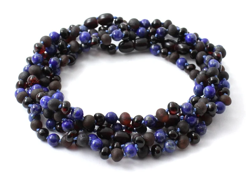 10 piezas de ámbar cereza collares al por mayor con lapislázuli