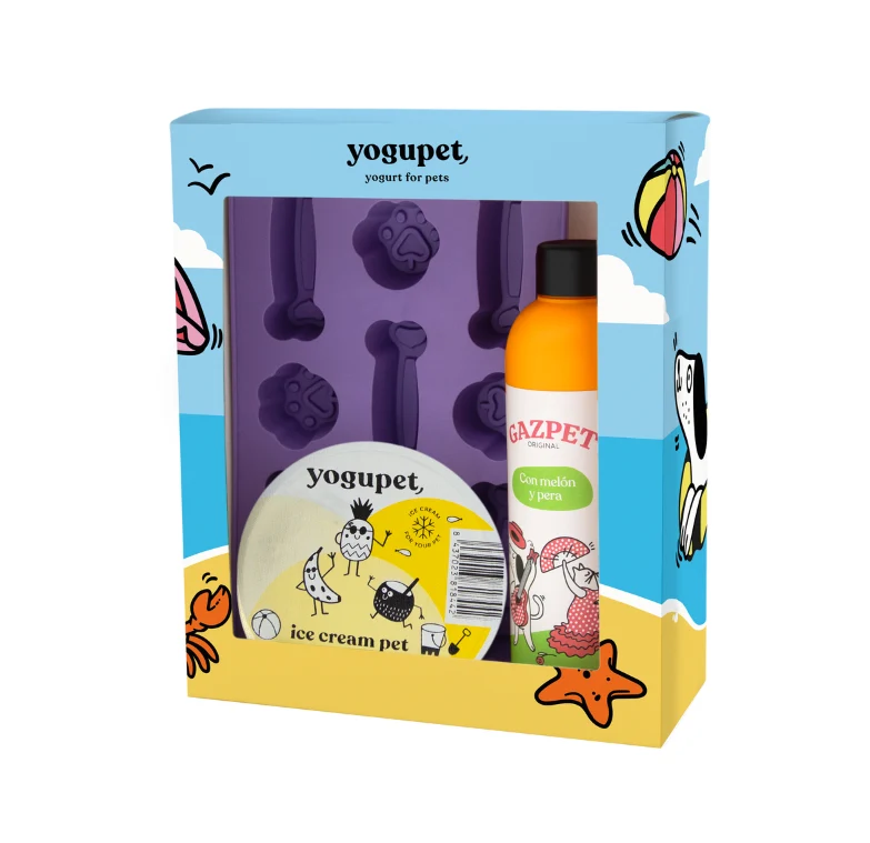 Yogupet SUMMERBOX XV para Perros y Gatos. Pack Verano con Helado, Gazpet y Comedero