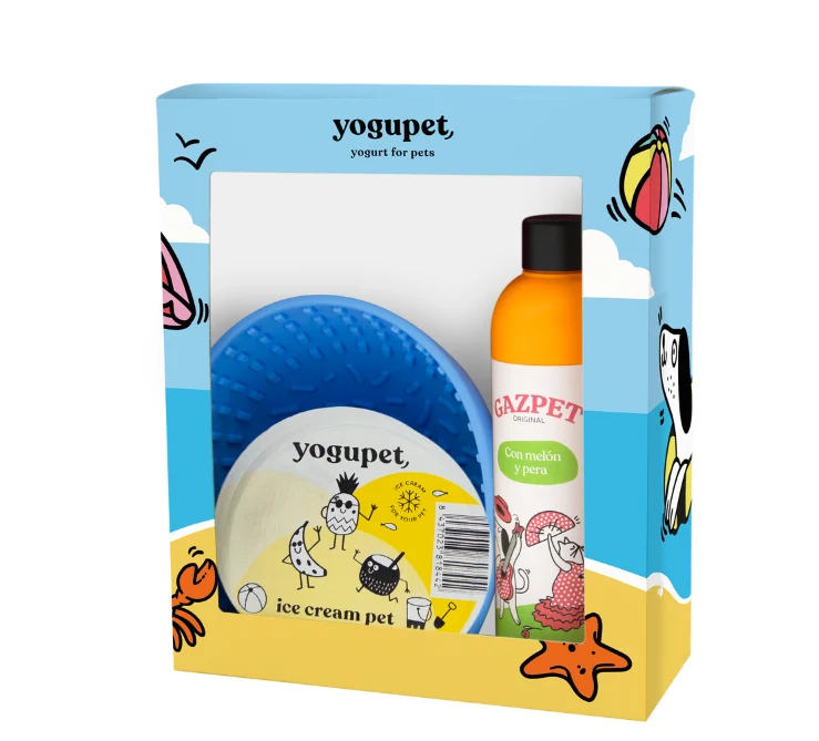 Yogupet SUMMERBOX XIV para Perros y Gatos. Pack Verano con Helado, Gazpet y Comedero