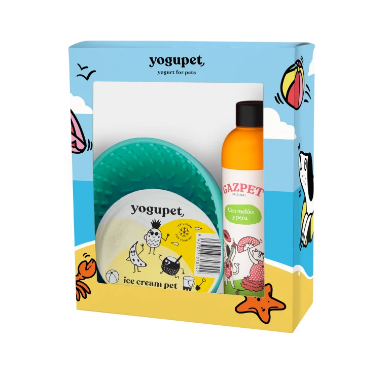 Yogupet SUMMERBOX XII para Perros y Gatos. Pack Verano con Helado, Gazpet y Comedero
