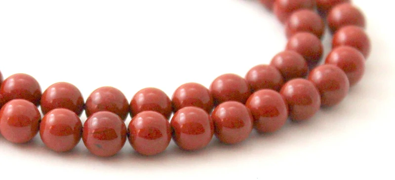 Hebras de cuentas redondas de piedras preciosas de jaspe rojo