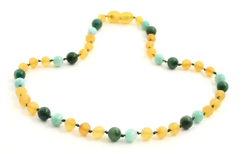 10 piezas de collares al por mayor de jade africano, amazonita y ámbar