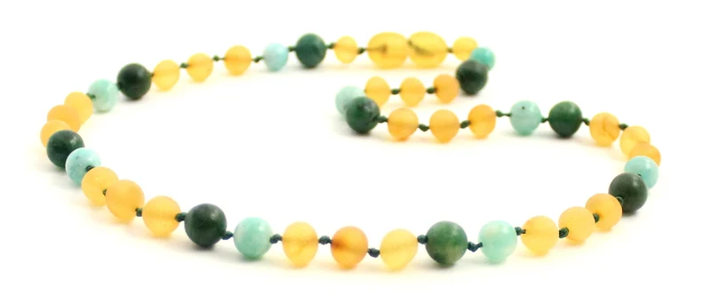 10 piezas de collares al por mayor de jade africano, amazonita y ámbar