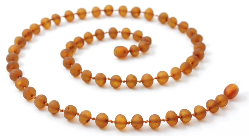 NBAR-3 Collar de dentición de coñac crudo para adultos de color ámbar