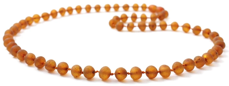 NBAR-3 Collar de dentición de coñac crudo para adultos de color ámbar