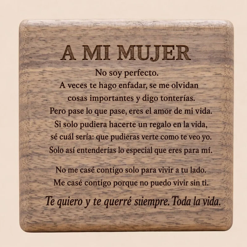 Collar con la dedicatoria «A mi esposa»