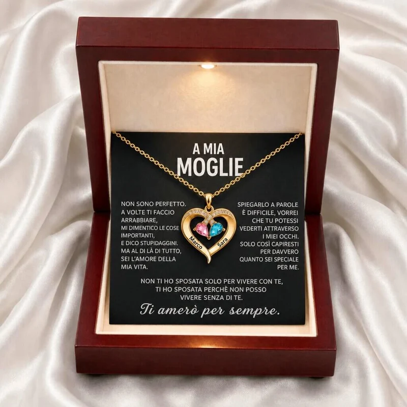 Collar con la dedicatoria «A mi esposa»