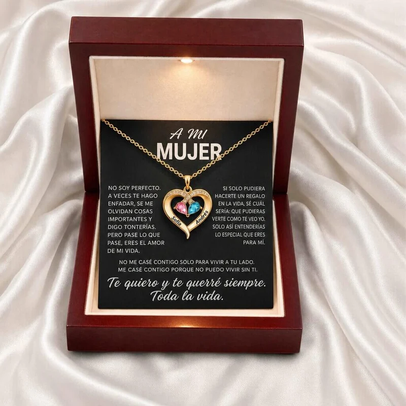 Collar con la dedicatoria «A mi esposa»