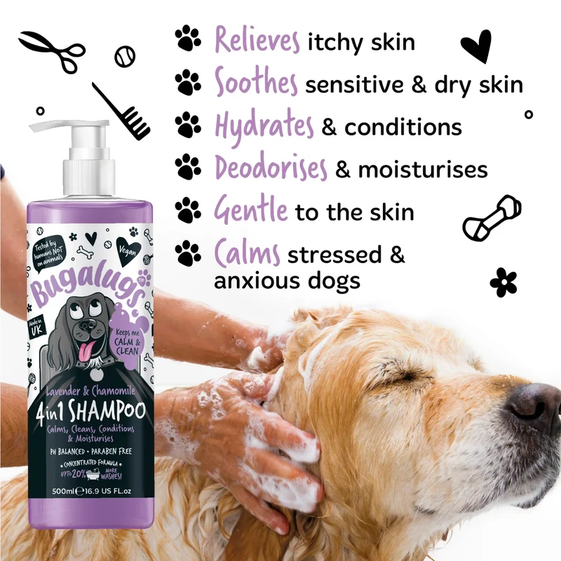 Bugalugs 4 em 1 Champô & Condicionador Cão 250mL – Ação Calmante