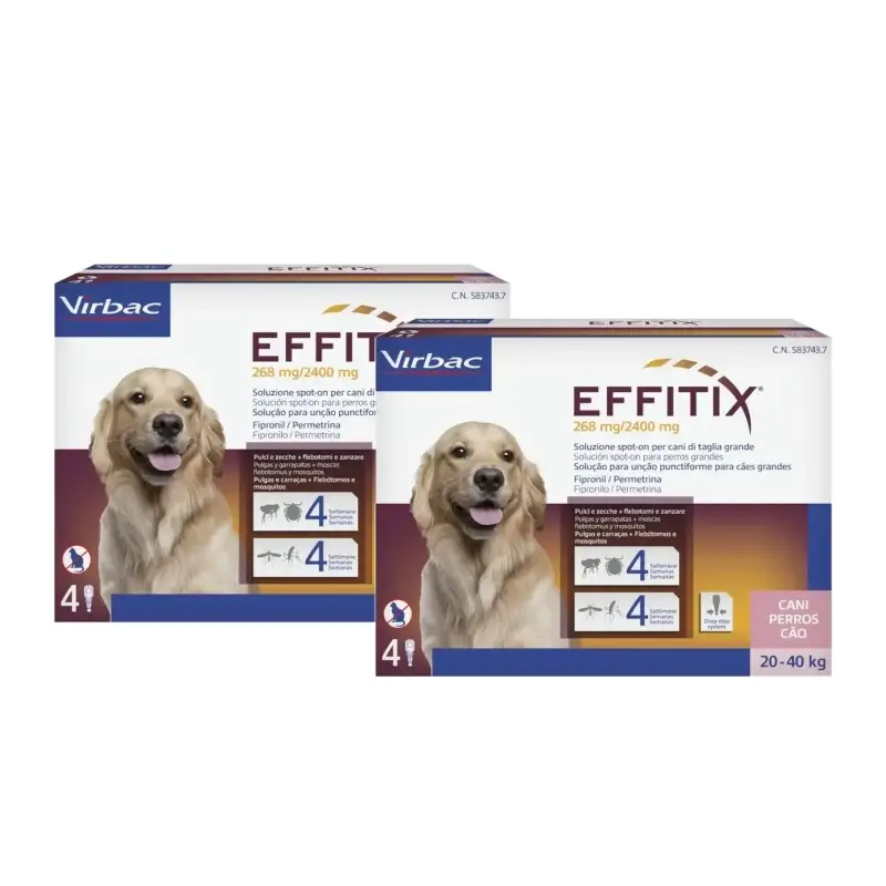 Effitix L Antiparasitarios Perros Grandes 20-40 Kg , pack 2