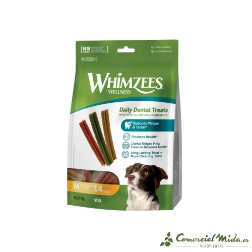 SNACKS WHIMZEES BAG STIX M Snacks Dental para Perros 14UDS