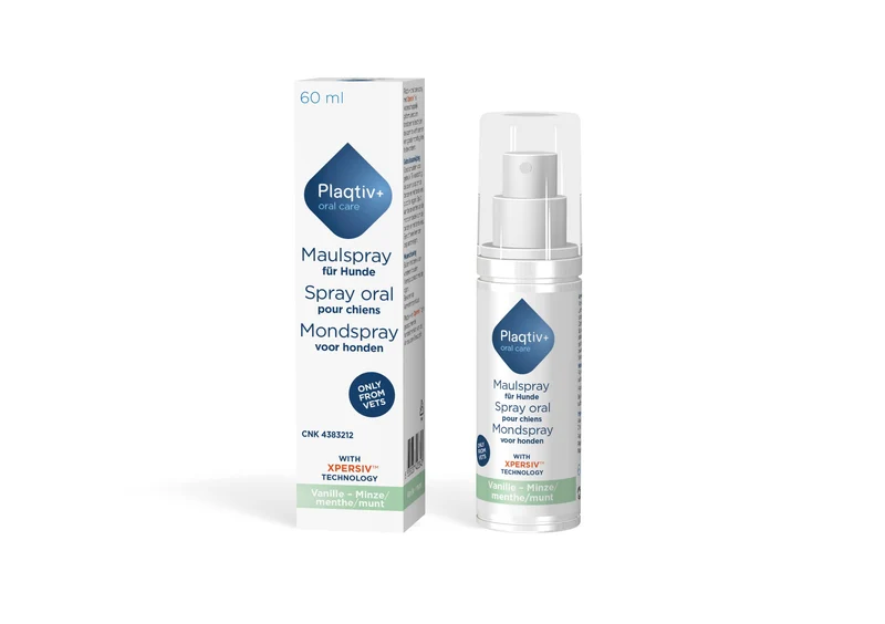 Plaqtiv+ Spray Bucal 60 ml | Higiene Dental para Perros y Gatos con Xpersiv™ | Ecuphar