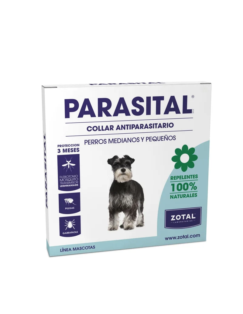 Parasital Collar Antiparasitario Natural para Perros Pequeños y Medianos 58 cm | Zotal