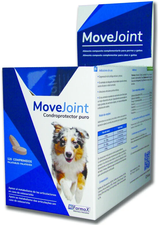 Movejoint 120 Comprimidos | Condroprotector para Perros con Glucosamina y Condroítina | Hifarmax