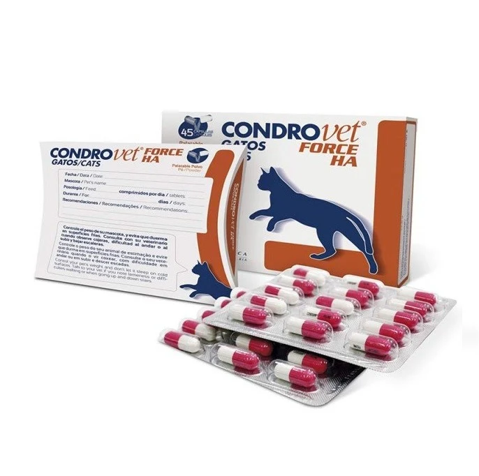 Condrovet Force HA Gatos 45 Cápsulas – Condroprotector Felino