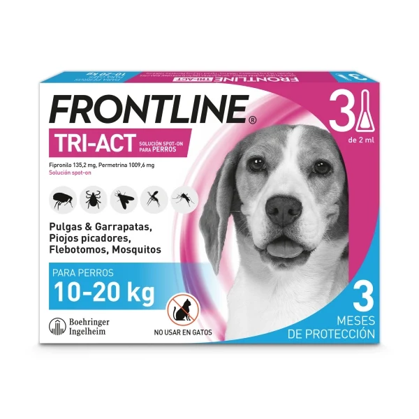 Frontline Tri-Act 3 Pipetas – Antiparasitario para Perros | Boehringer