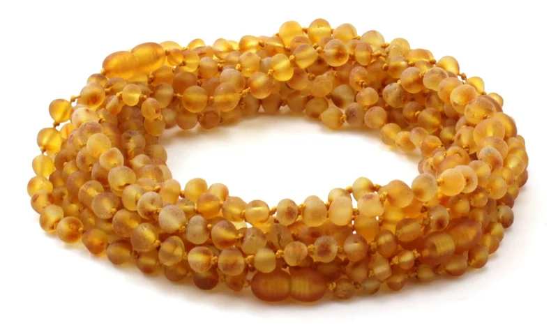 10 piezas de ámbar dentición cruda collares al por mayor