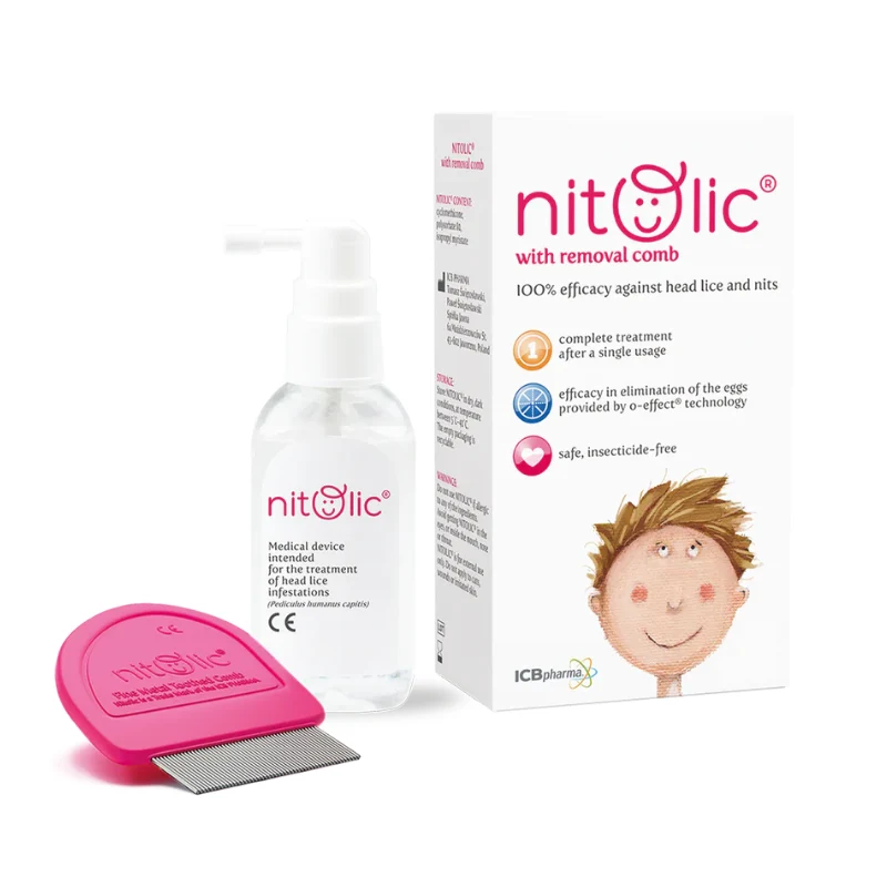 Nitolic Spray Anti-Piolhos 100mL com Pente – Piolhos & Lêndeas