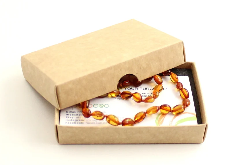 Collar calmante para bebé Bean Amber Cognac